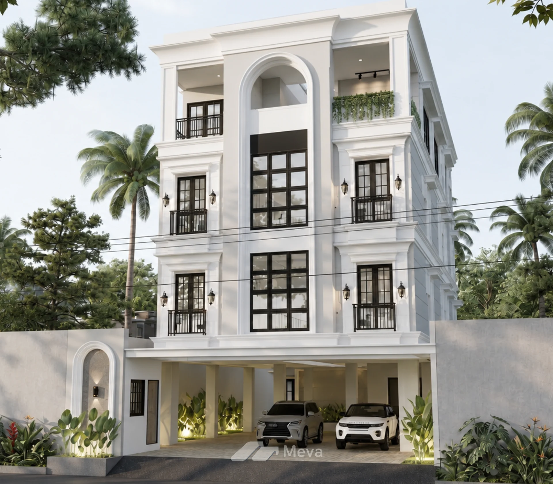 Jasa desain rumah profesional dan ROI villa pribadi - desain dari MEVA: 3D eksterior, 3D interior, gambar kerja, dan RAB